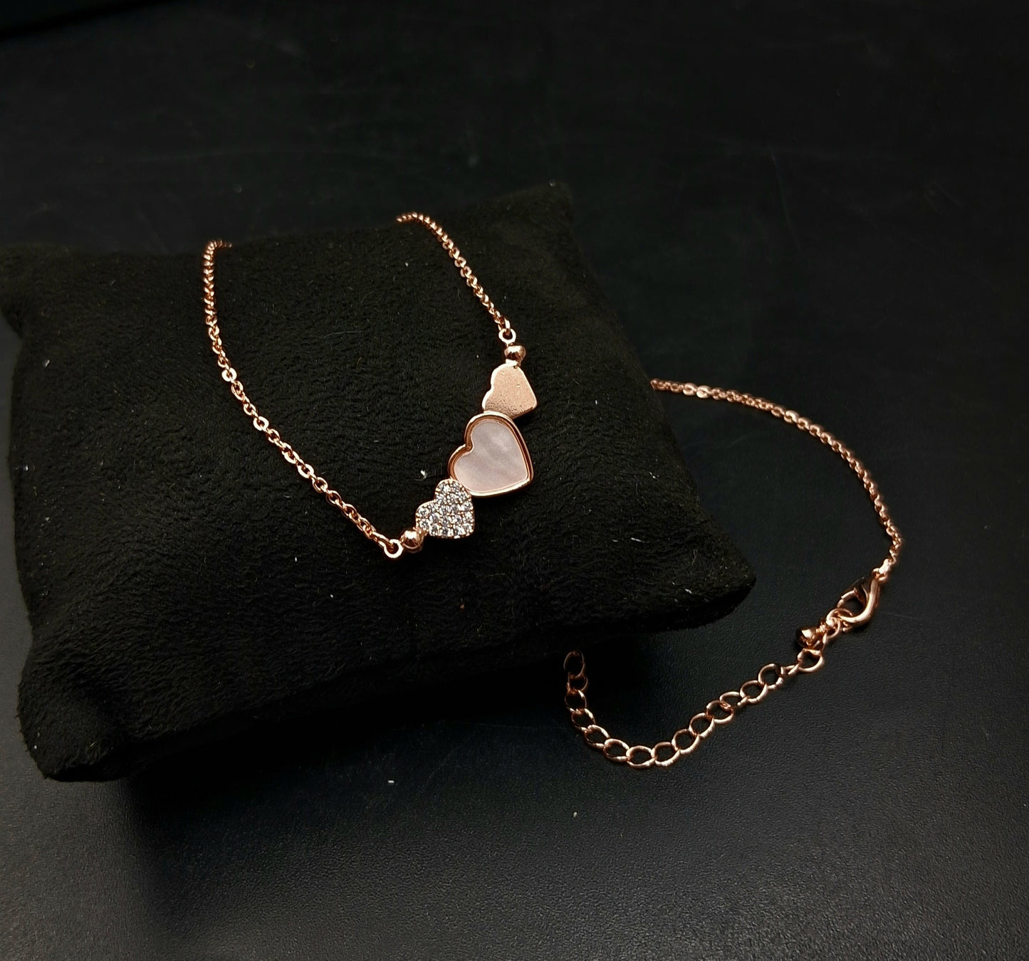 Heart Rose Gold-Tone Stainless Steel Necklace
