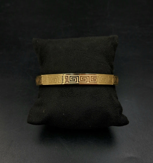 Greek Pattern Gold Men's Bracelet