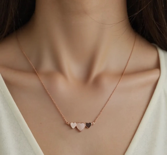 Heart Rose Gold-Tone Stainless Steel Necklace