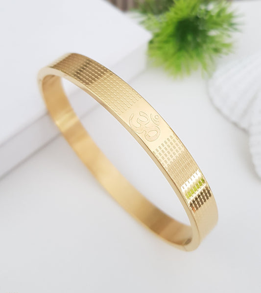 Om Engraving Premium Gold Bracelet For Men