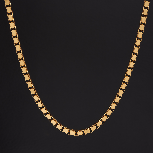 Italian Box Chain for Men – 21 Inch Gold Plated
